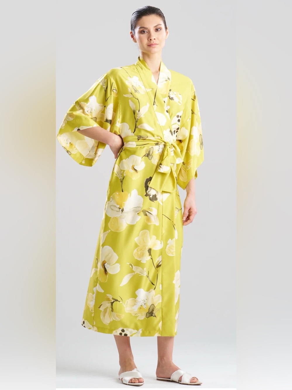 NWT Natori Aurelia Charmeuse Robe Size L